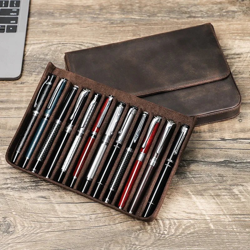 Luxe bescherming voor uw schrijfwaren – leren pennenetui met magneetsluiting - ZakelijkePennen.nl