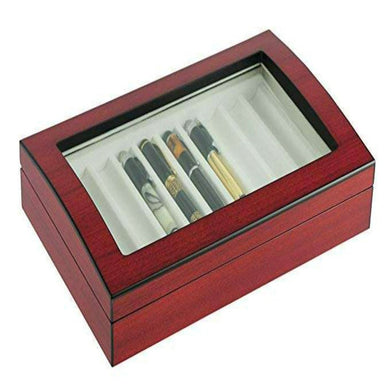 Berg uw collectie luxe schrijfgerei veilig en stijlvol op met deze Montblanc vulpendoos met glas voor 10 pennen.