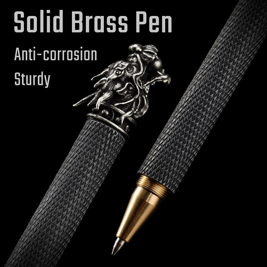 Luxe EDC-pen: Uw stijlvolle metgezel voor alledaagse avonturen met een massief koperen leeuwenkopontwerp met anticorrosie-eigenschappen en een stevige grip.