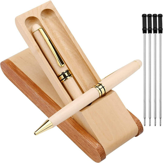 Geef het perfecte cadeau voor elke gelegenheid - Het complete schrijfpakket met pennenhouder en vervangende vullingen voor een soepele schrijfervaring.
