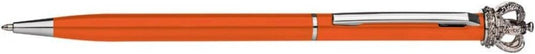 Ontdek de pracht en functionaliteit van onze Oranje Swarovski-pen met een decoratief element aan het uiteinde.