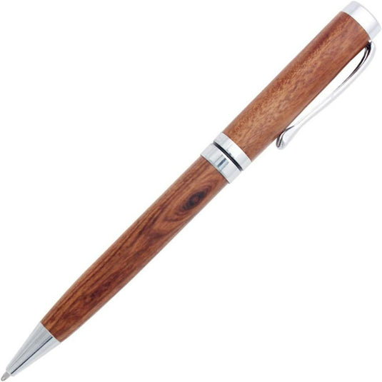 Schrijf in stijl met onze Luxe Palissander pen met zilveren accenten.