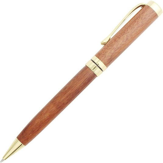 Schrijf in stijl met onze Schrijf-Couture palissander pen met goudkleurige accenten.
