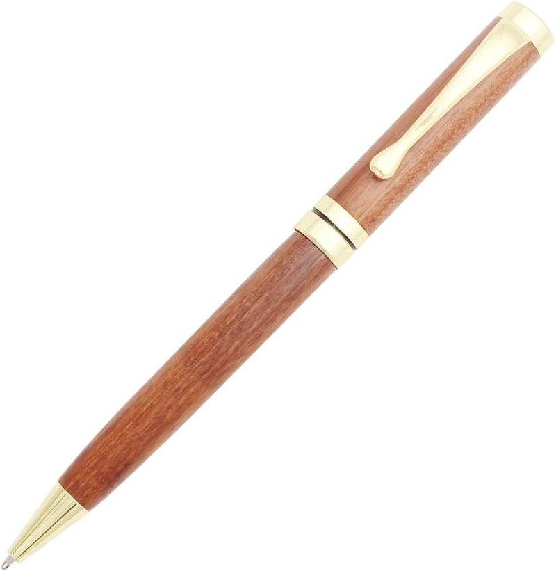 Laad afbeelding in Galerijviewer, Schrijf in stijl met onze Schrijf in stijl met onze Elegante handgemaakte palissanderpen met goudkleurige accenten.
